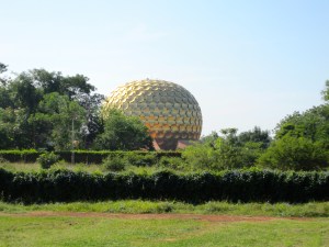 The Matrimandir seen from Town Hall